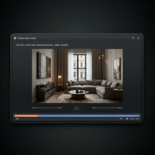 The editor previewing a property video with an aspect-ratio preset selected